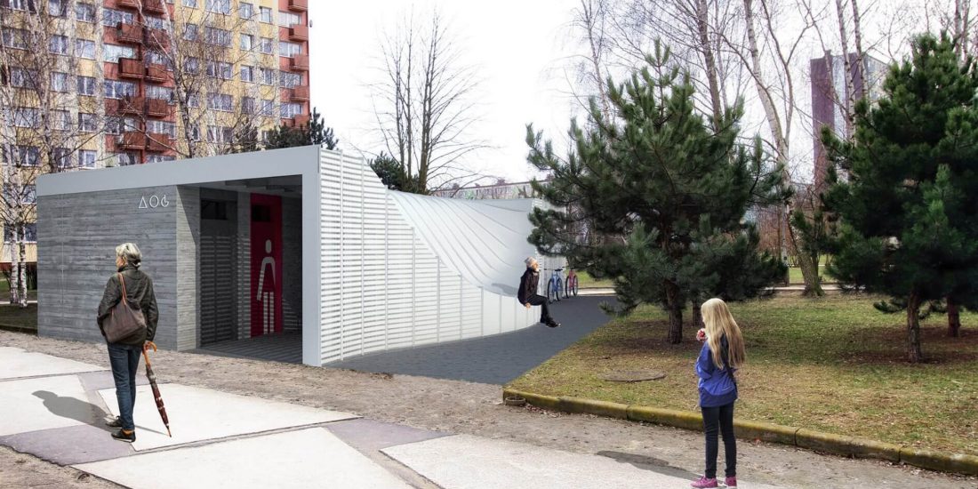 Projekt na konkurs KOŁO toaleta publiczna w Płocku zaprojektowany przez biuro architektoniczne Format architekt Kraków wschód