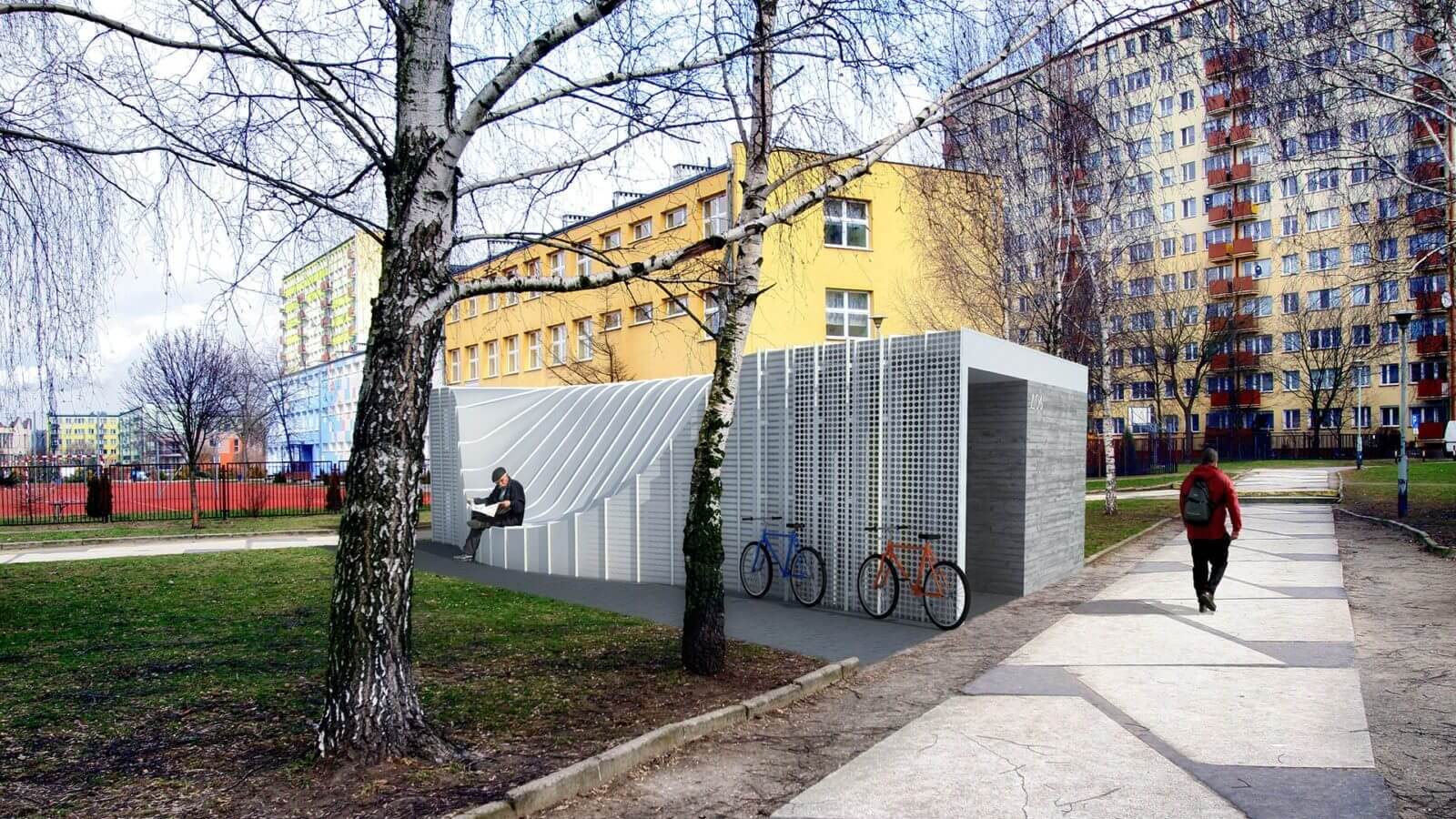 Projekt na konkurs KOŁO toaleta publiczna w Płocku zaprojektowany przez biuro architektoniczne Format architekt Kraków miniatura